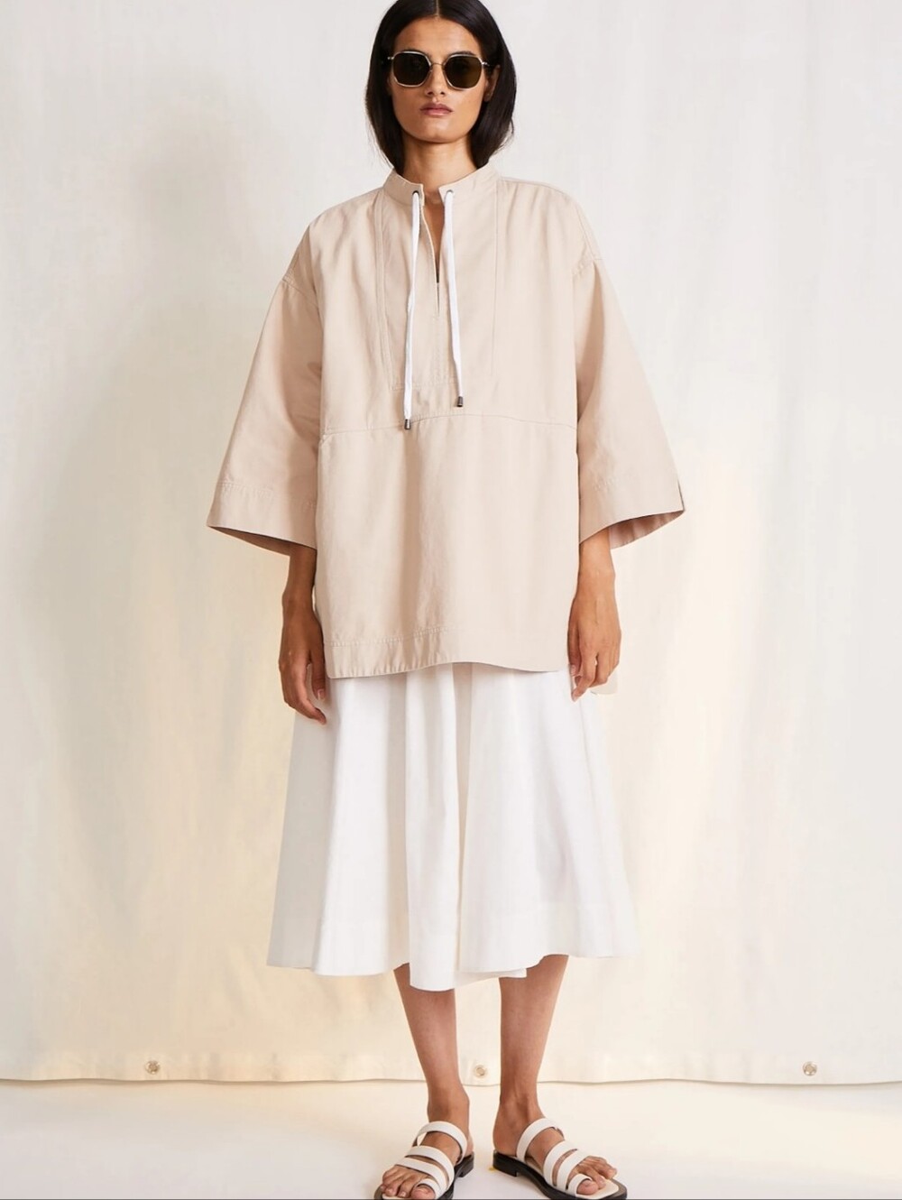 Apiece Apart Cotton Twill Anorak Jacket In Cream